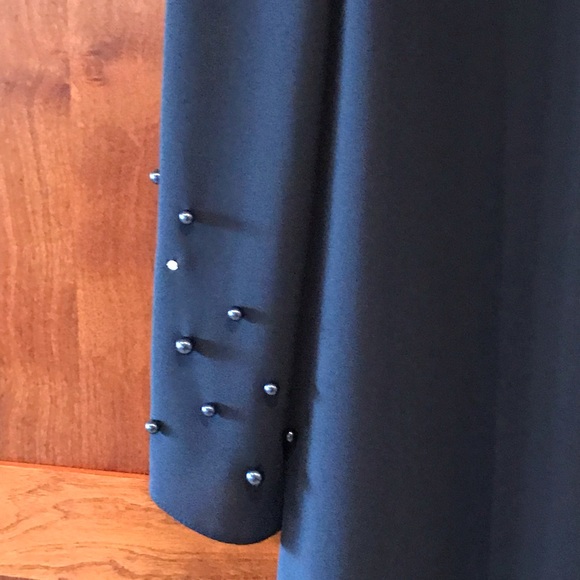 Evening Dress, full length with jacket, navy blue - Picture 4 of 9